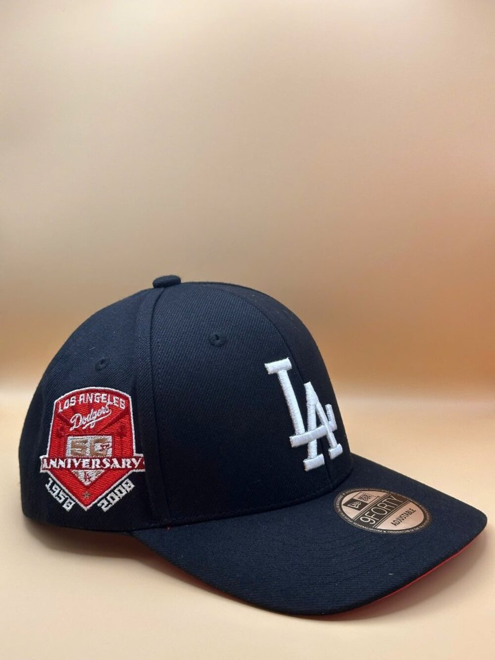 New Era MLB Los Angeles Dodgers 50th Anniversary Navy Red 9FORTY Cap Authentic